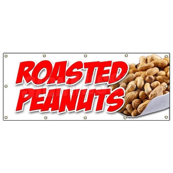 ROASTED PEANUTS BANNER SIGN fresh hot salted jumbo nut boiled georgia